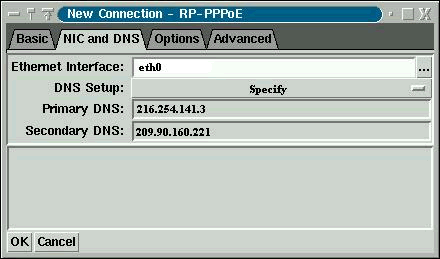 NIC and DNS Tab