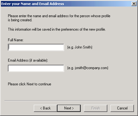 Netscape Profile Personal Information