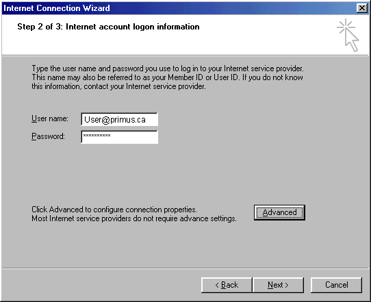 Account logon information